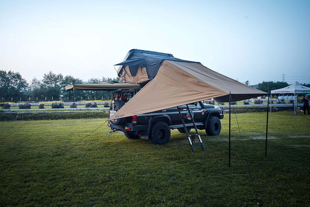 K4E Tent + Awning Combo - Hard Shell SummitLodge 1600 Rooftop Tent