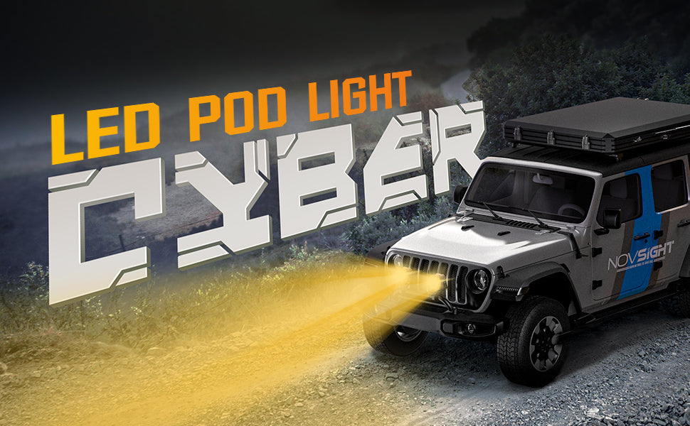 CYBER 1 Series | 6-inch LED Pod Lights Amber Light Warrior Black