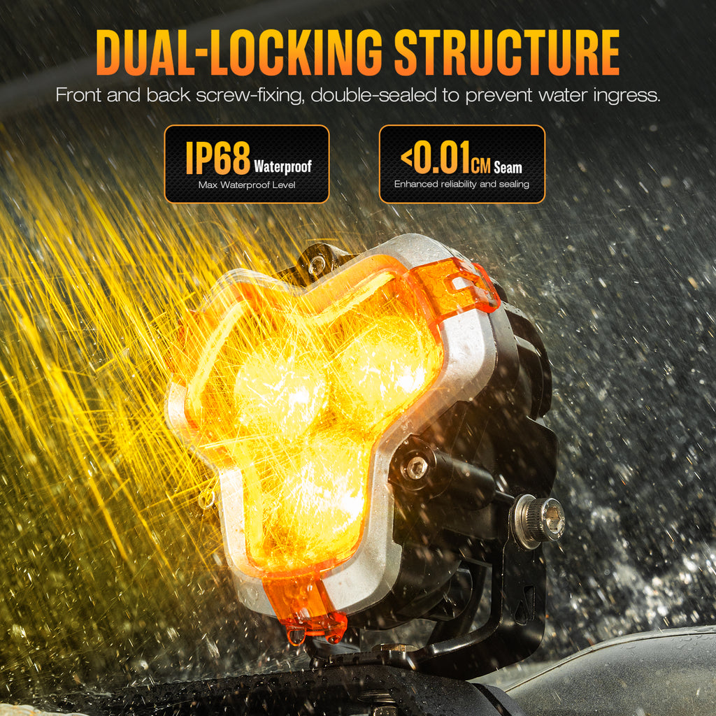 HALO Series 3" LED Pods with DRL 48W Twin Light Kit System - Spot Beam