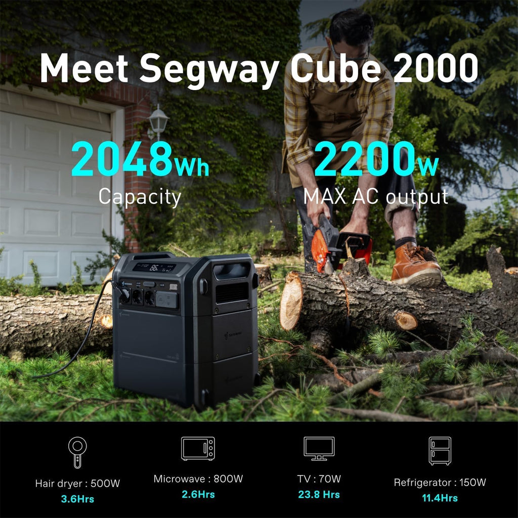Segway Cube 2000A Power Station 2048 kWh / 2584W MAX AC Output DC Output 384W