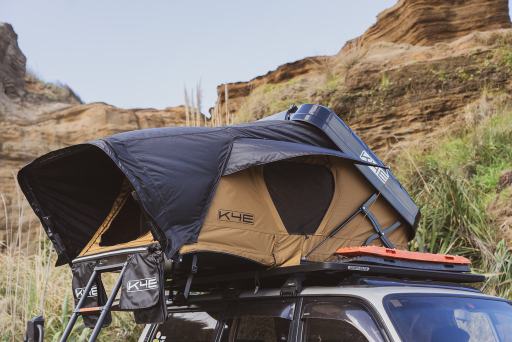 K4E Tent + Awning Combo - Hard Shell SummitLodge 1600 Rooftop Tent