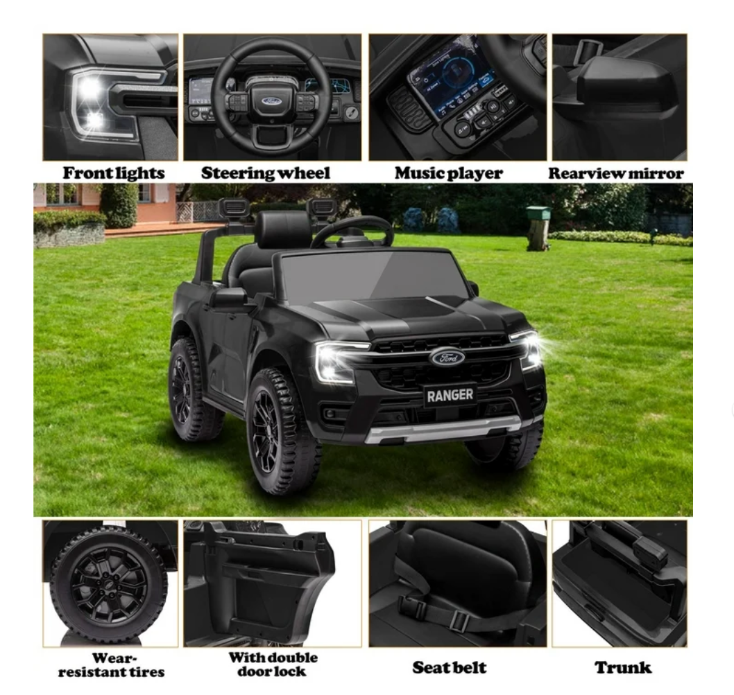 Ford next gen ranger Ride on car black Kiwi 4WD Explore