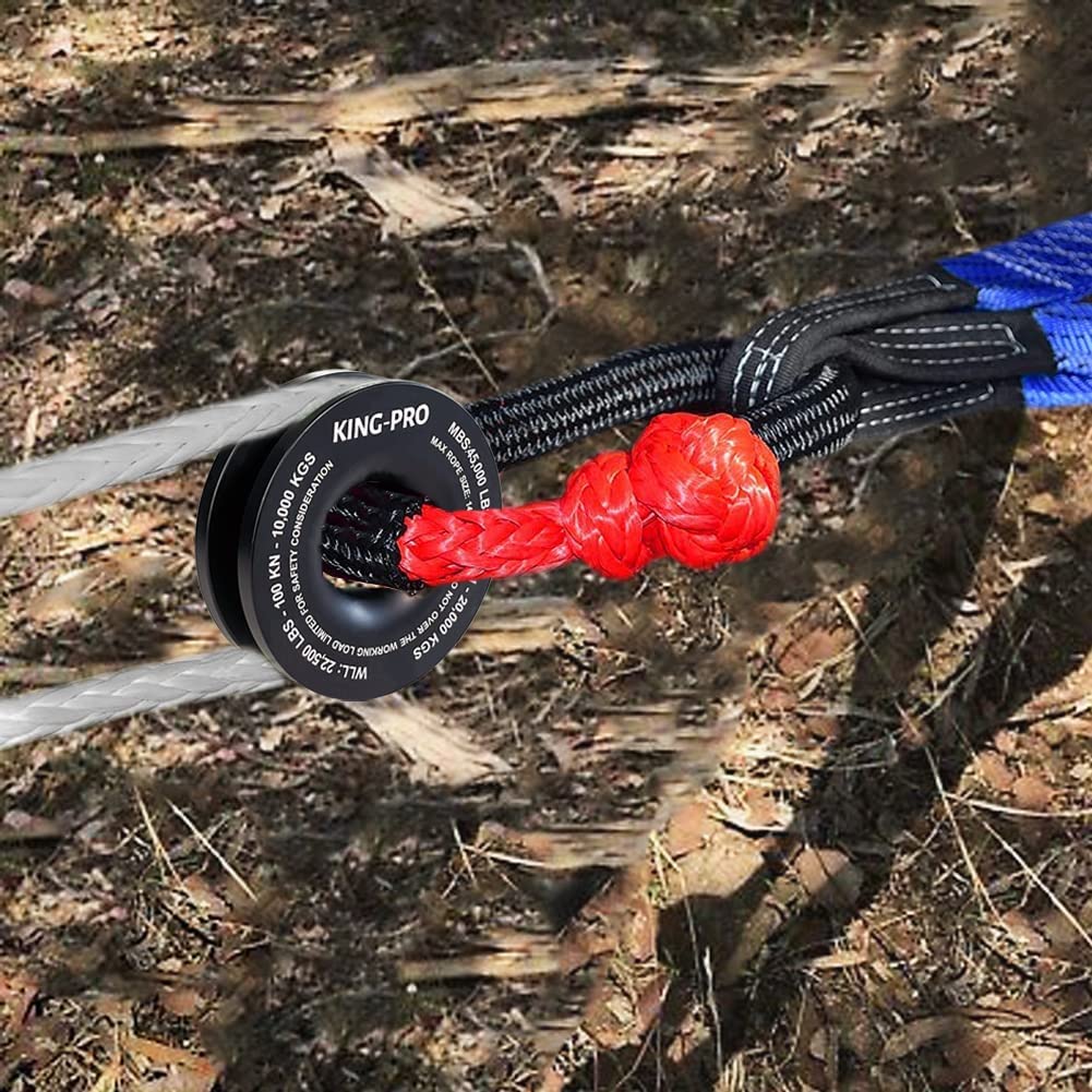 Atv Accessories Snatch Recovery Ring, Winch Snatch Block 45000 Lbs Pulley For ATV UTV SUV Truck Off Soft Shackle