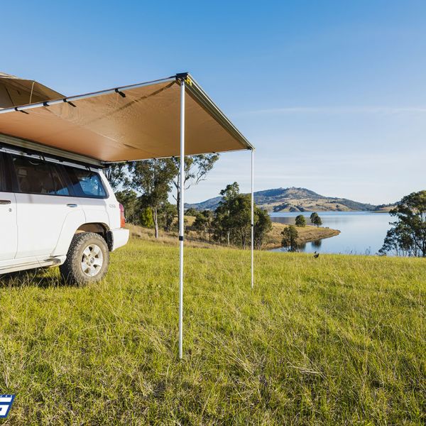 ALL-TOP Awning 2.5m x 2.5m Rooftop Pull-Out Retractable 4x4 Weather-Proof UV50+ Side Awning for Jeep/SUV/Truck/Van